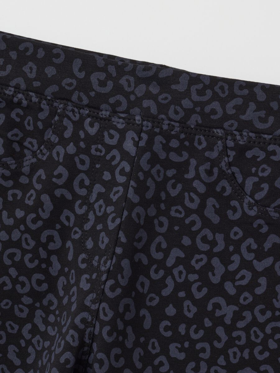 Treggings da bambina in cotone nero slim fit_2