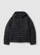 Girl's black padded regular fit jacket with hood_3