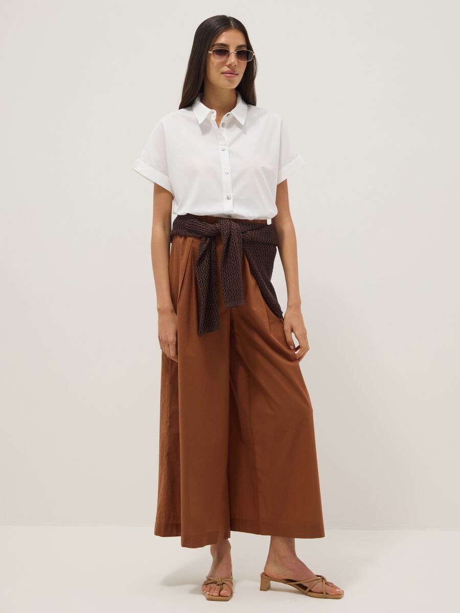 White pure cotton short-sleeve regular-fit shirt_1