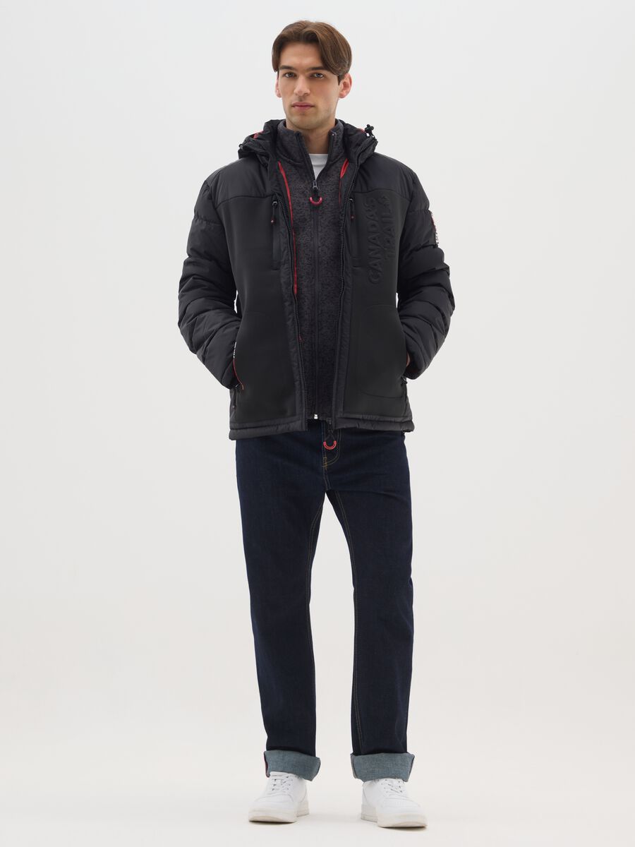 Black Padded Jacket with Hood_1