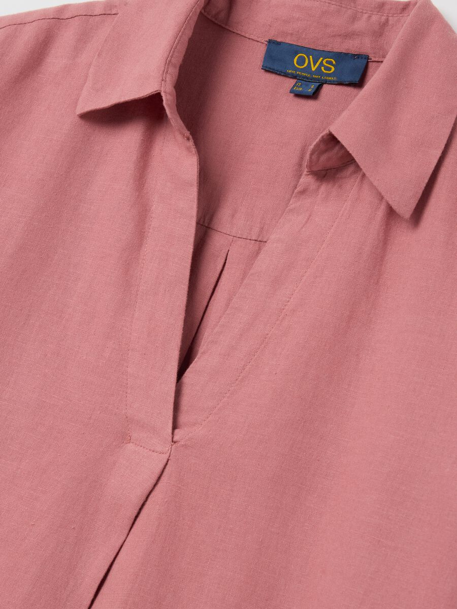 Pink shirt in linen and viscose_5
