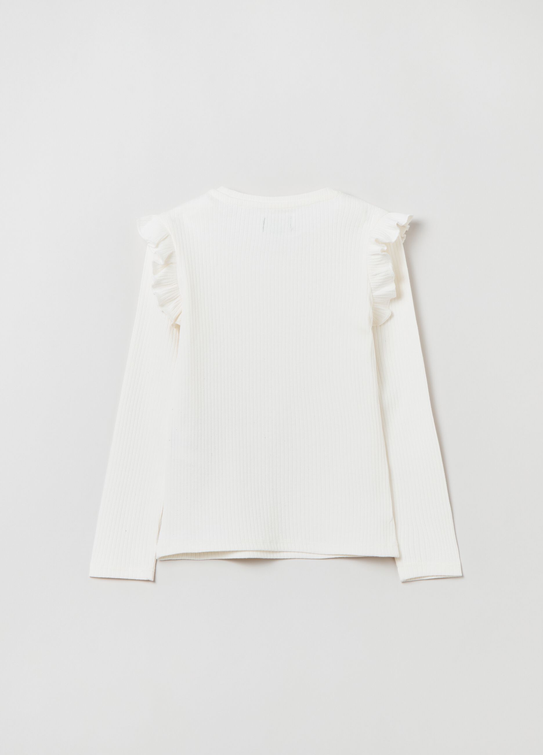 T-shirt maniche lunghe a costine_1