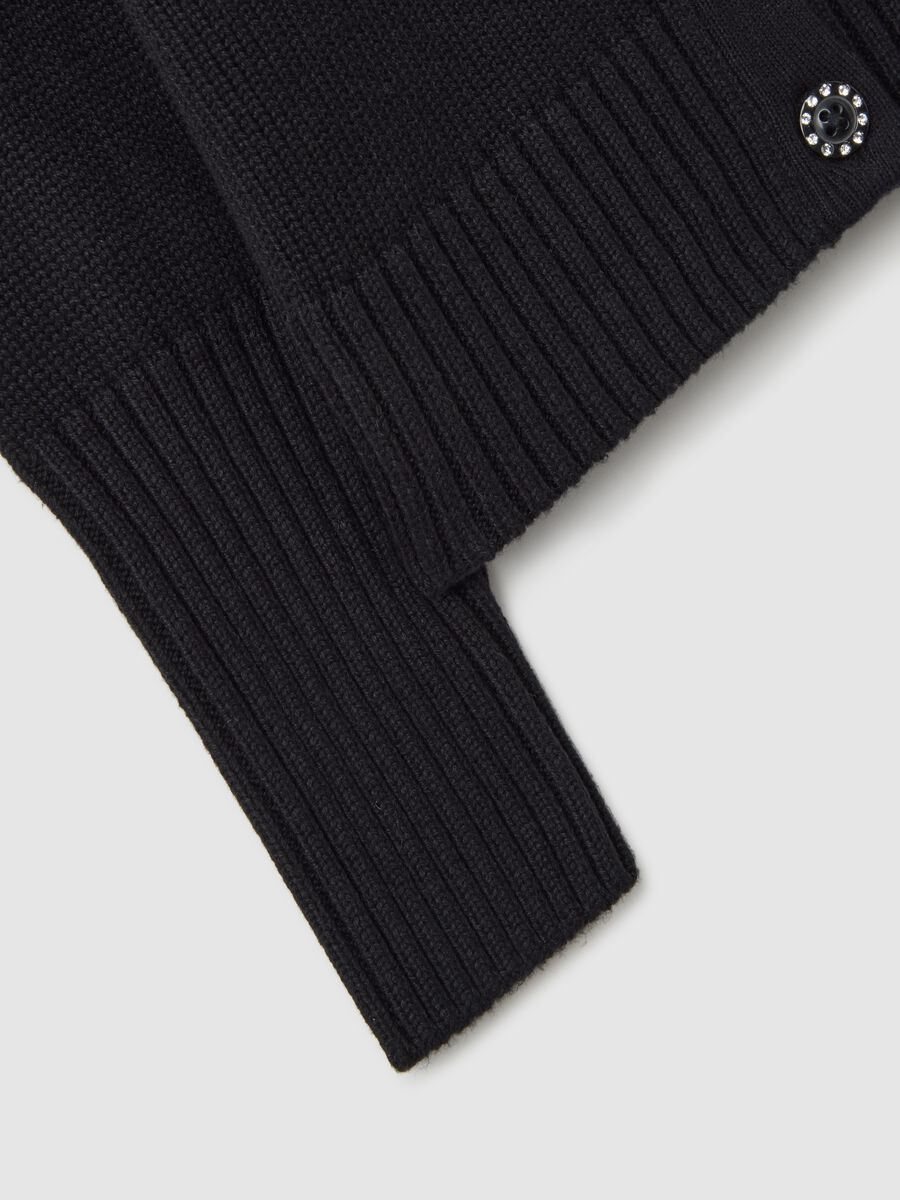 Girls' black cotton blend cardigan_3
