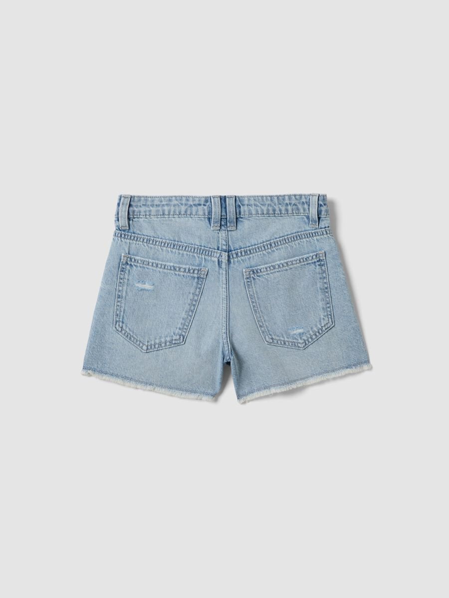 Shorts denim azzurri in puro cotone da ragazza regular fit_4