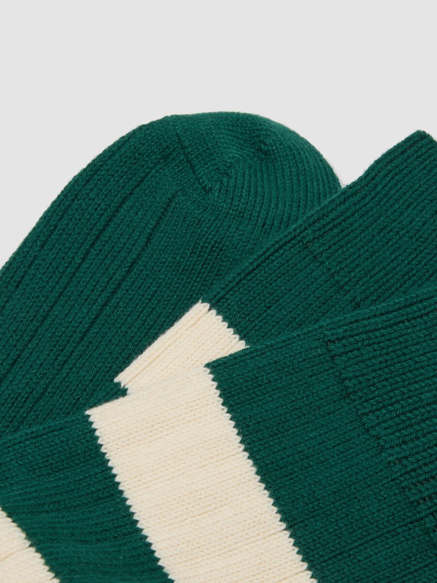 Calze da tennis in misto cotone elasticizzato verdi con righe_2