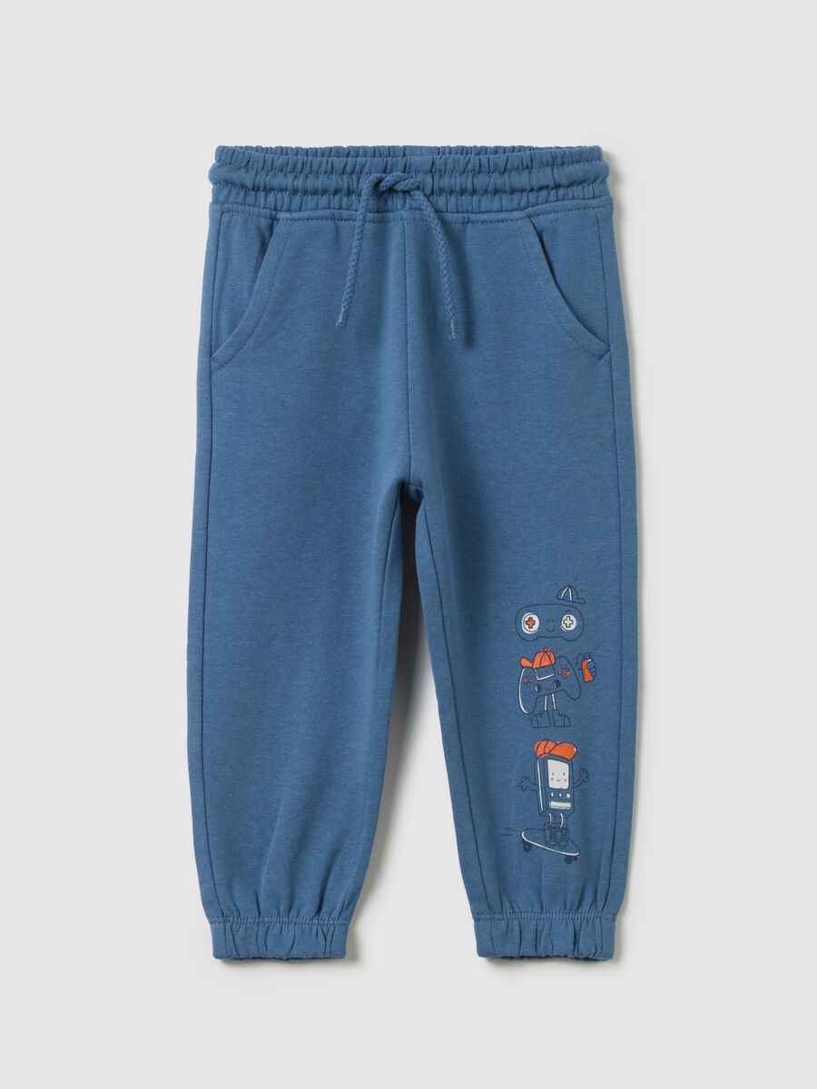 Children's turquoise cotton jogger trousers_0