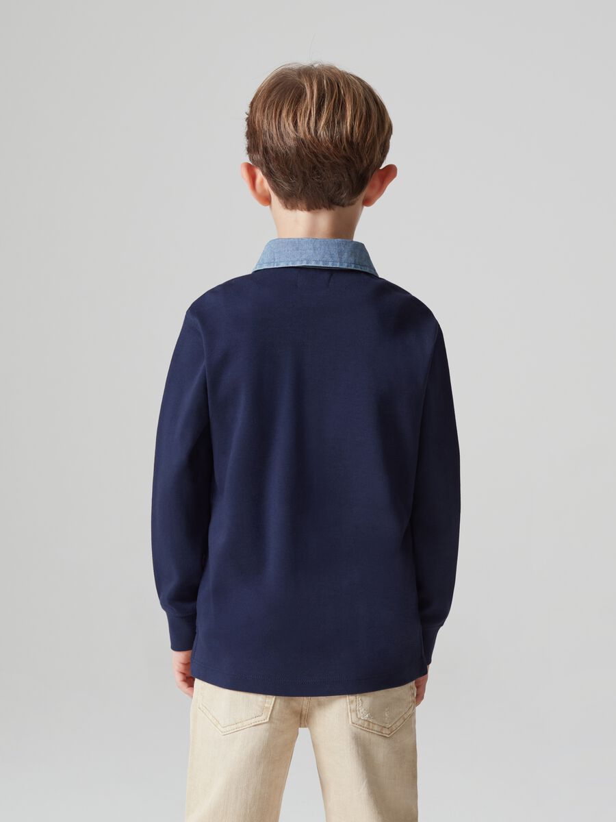 Polo a maniche lunghe con patch boucle_2