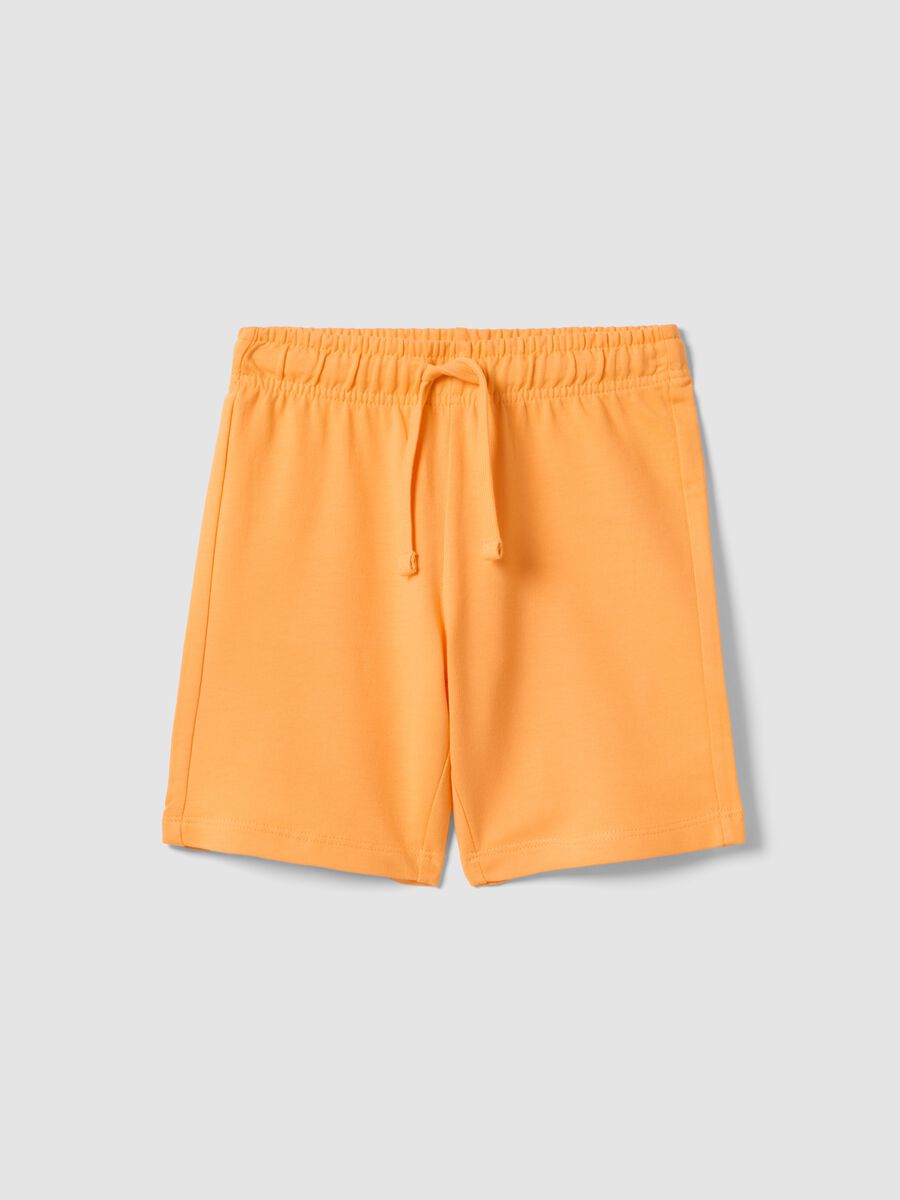 Shorts in puro cotone arancioni da bambino regular fit_0