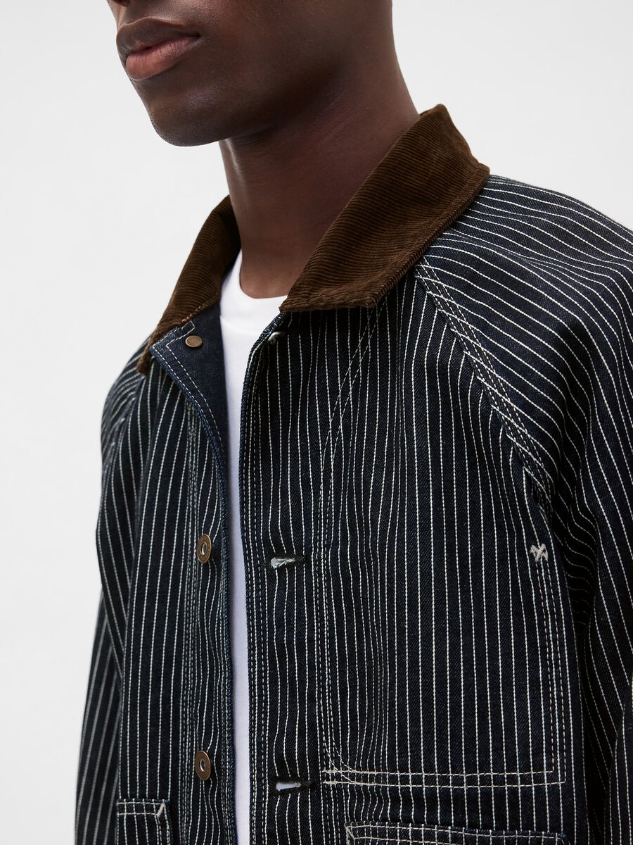 Brown Striped Cotton Jacket_3
