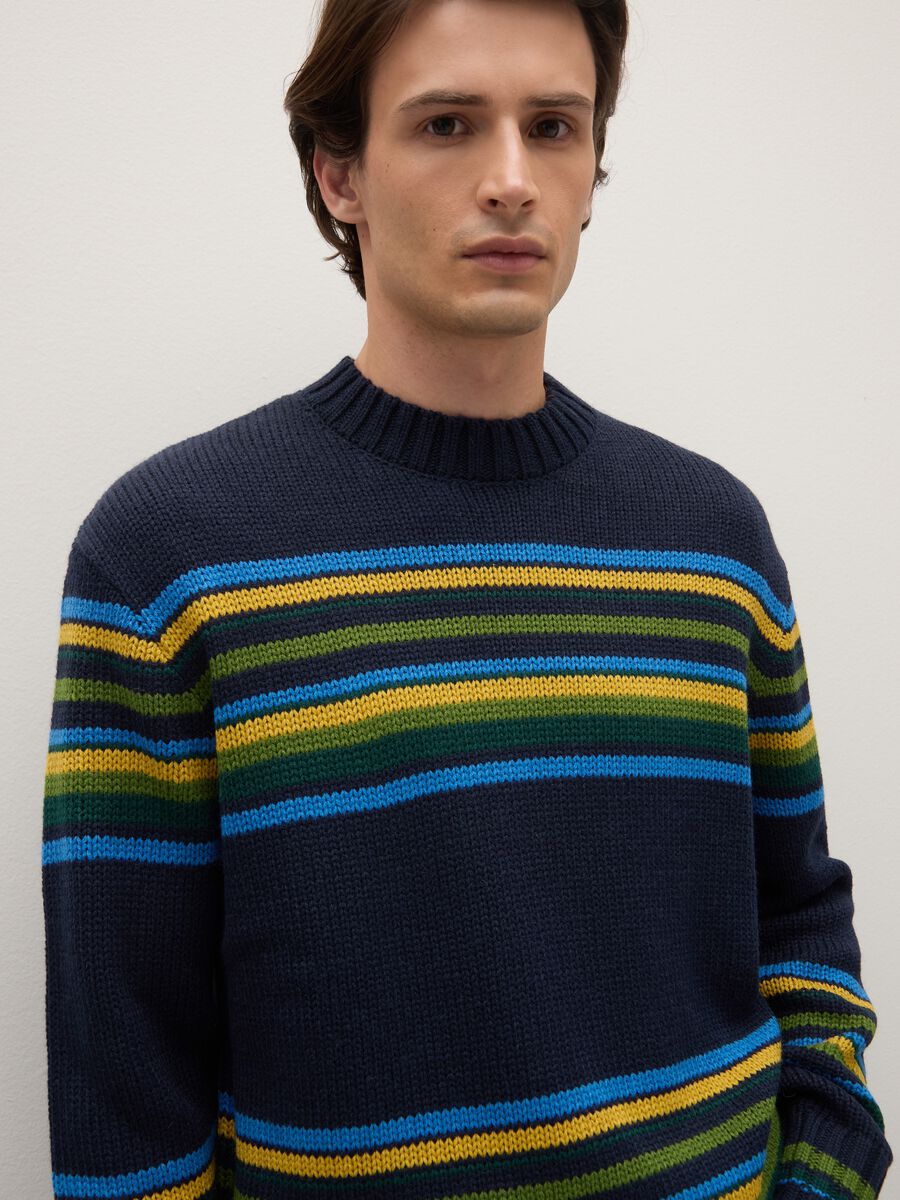 Multi-colour striped jacquard regular fit jumper_3
