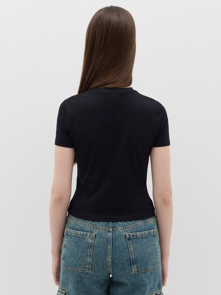 Stretch cotton T-shirt with embroidery_3