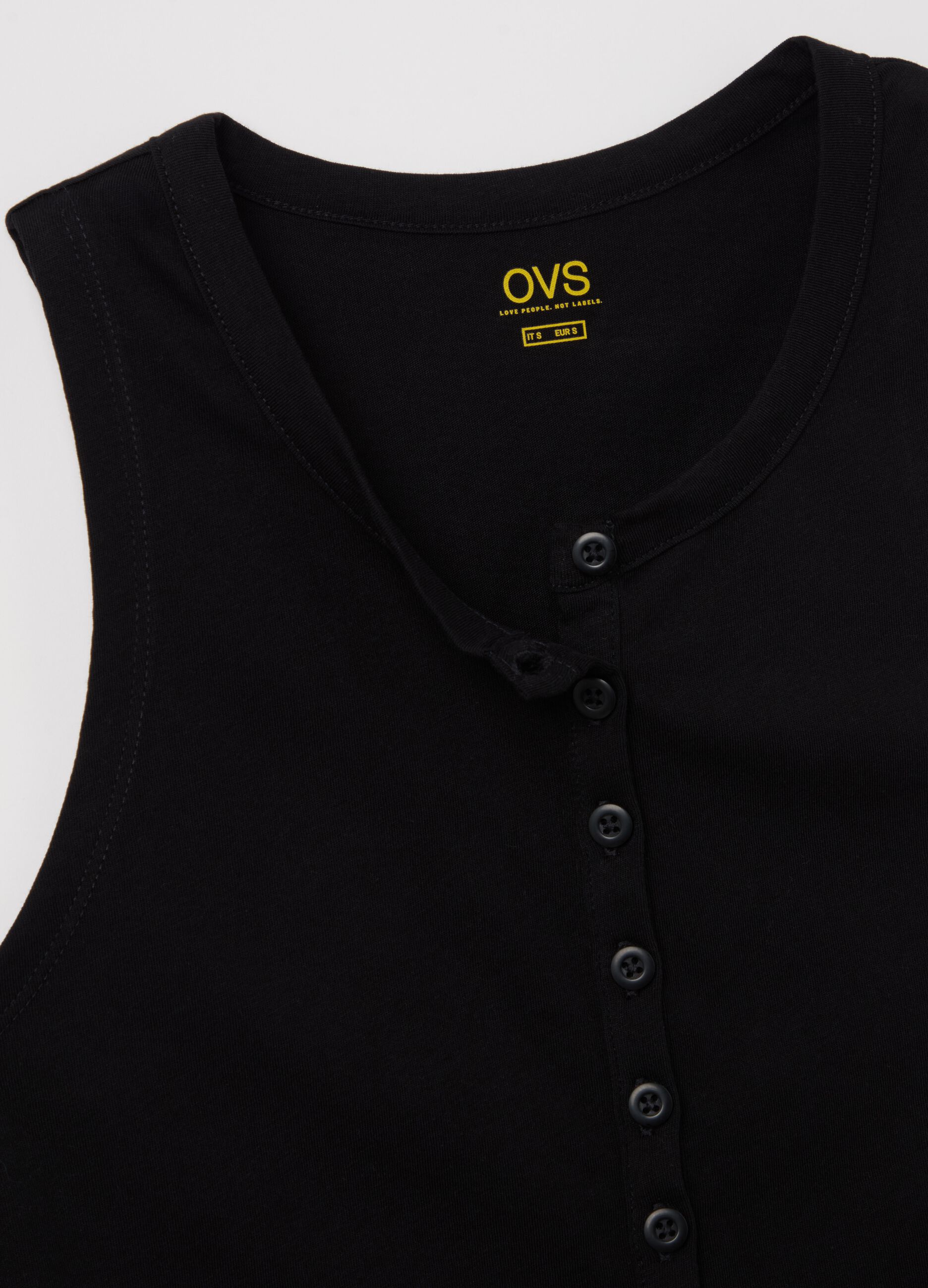 Tank top with granddad neck