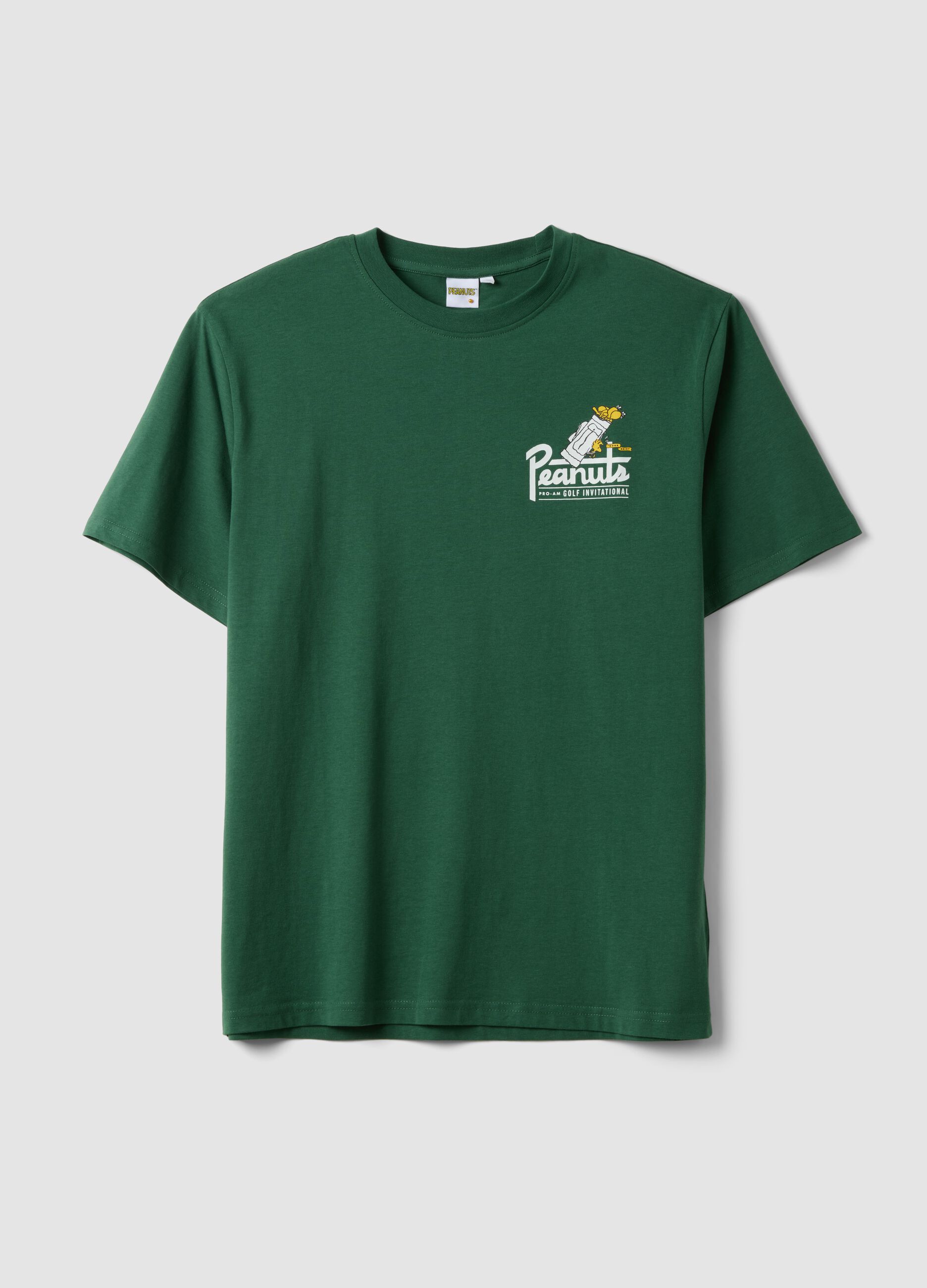 Green pure cotton Peanuts print T-shirt, relaxed fit