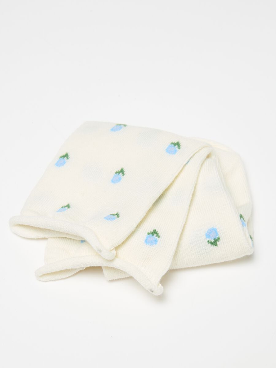 Three-pack organic cotton socks with flowers_1