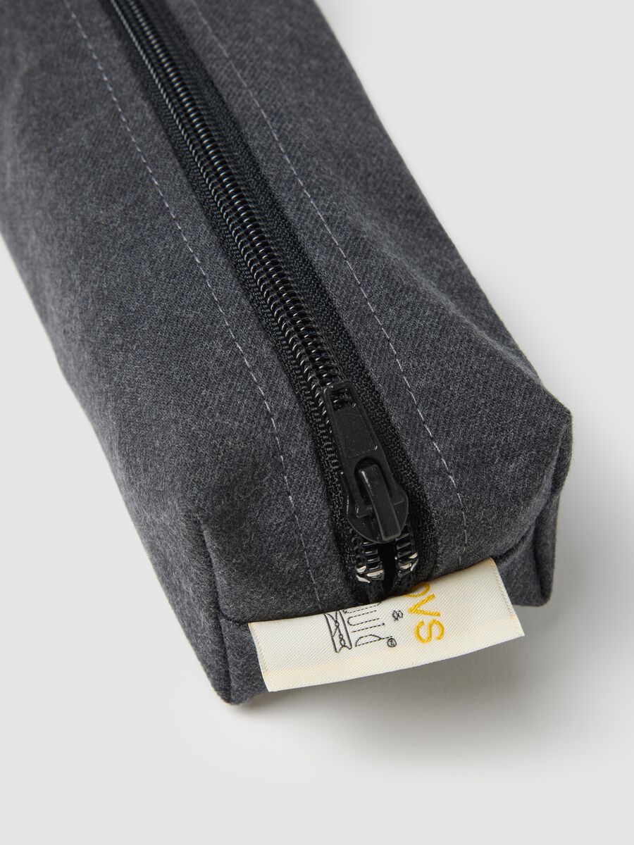 Grey pencil case in pure cotton QUID_1