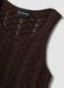 Tank top marrone in crochet di puro cotone_5