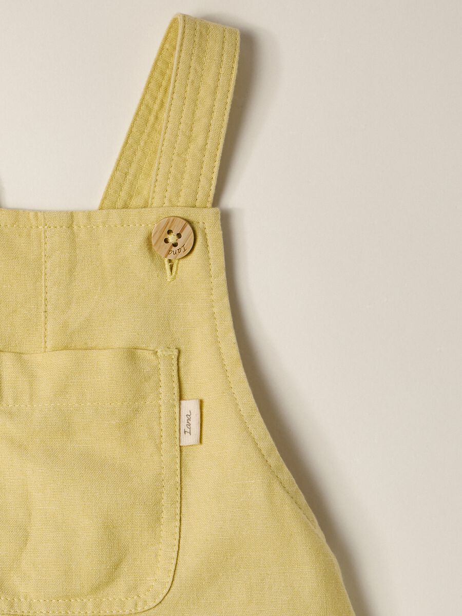 Short linen blend dungarees IANA for baby_2