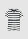 Multicolour striped cotton blend t-shirt regular fit_0