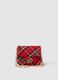 Multicoloured plaid crossbody bag for girls in pure cotton_0