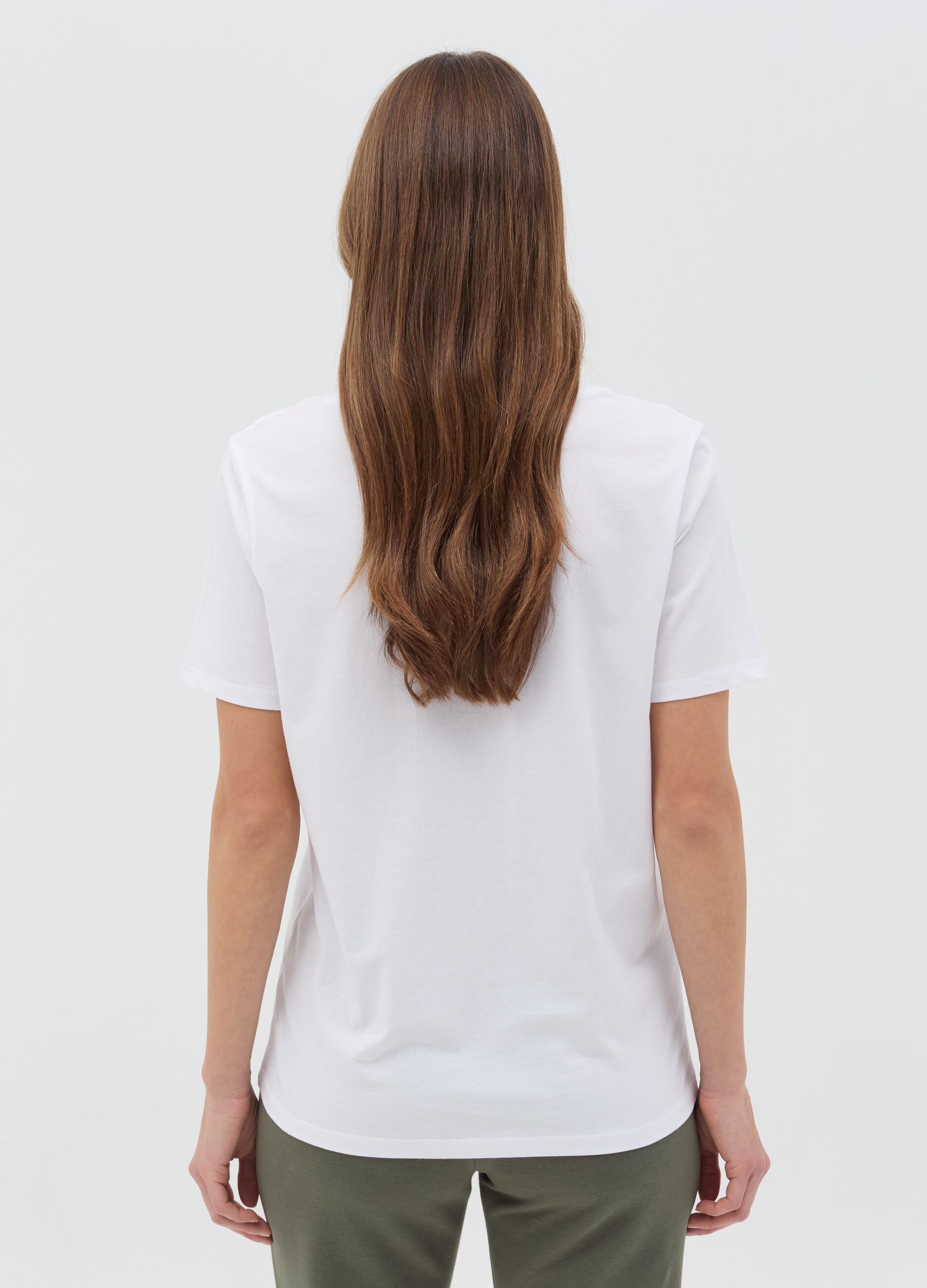 T-shirt Essential in cotone con scollo a V