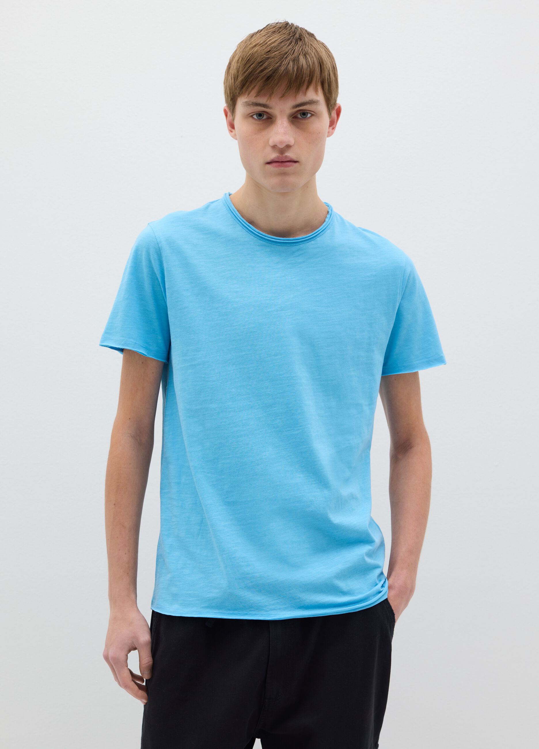 T-shirt in cotone con scollo rotondo