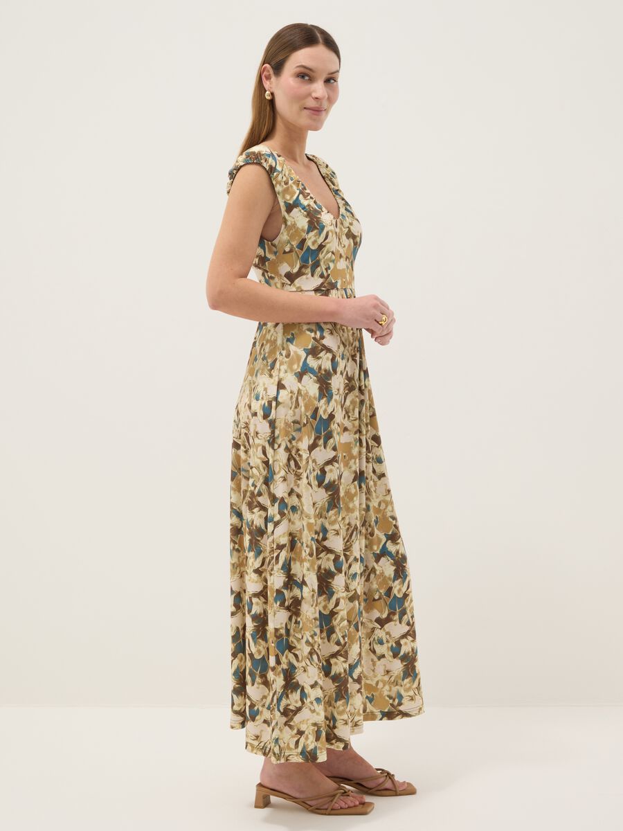 Abito premaman multicolor in tessuto elasticizzato_1