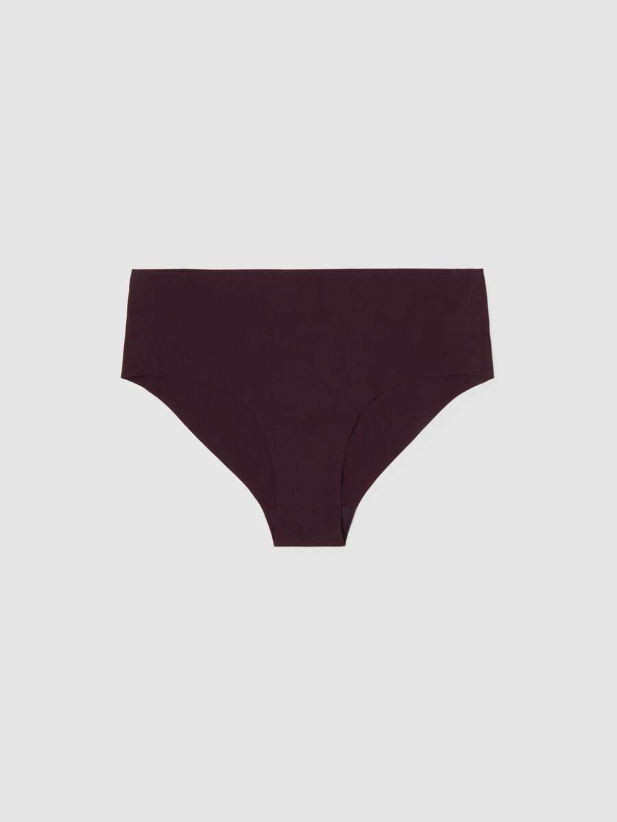 Culotte in tessuto elasticizzato viola scuro_4