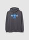 Grey Cotton Blend Hoodie with Hard Rock Cafe Logo_4