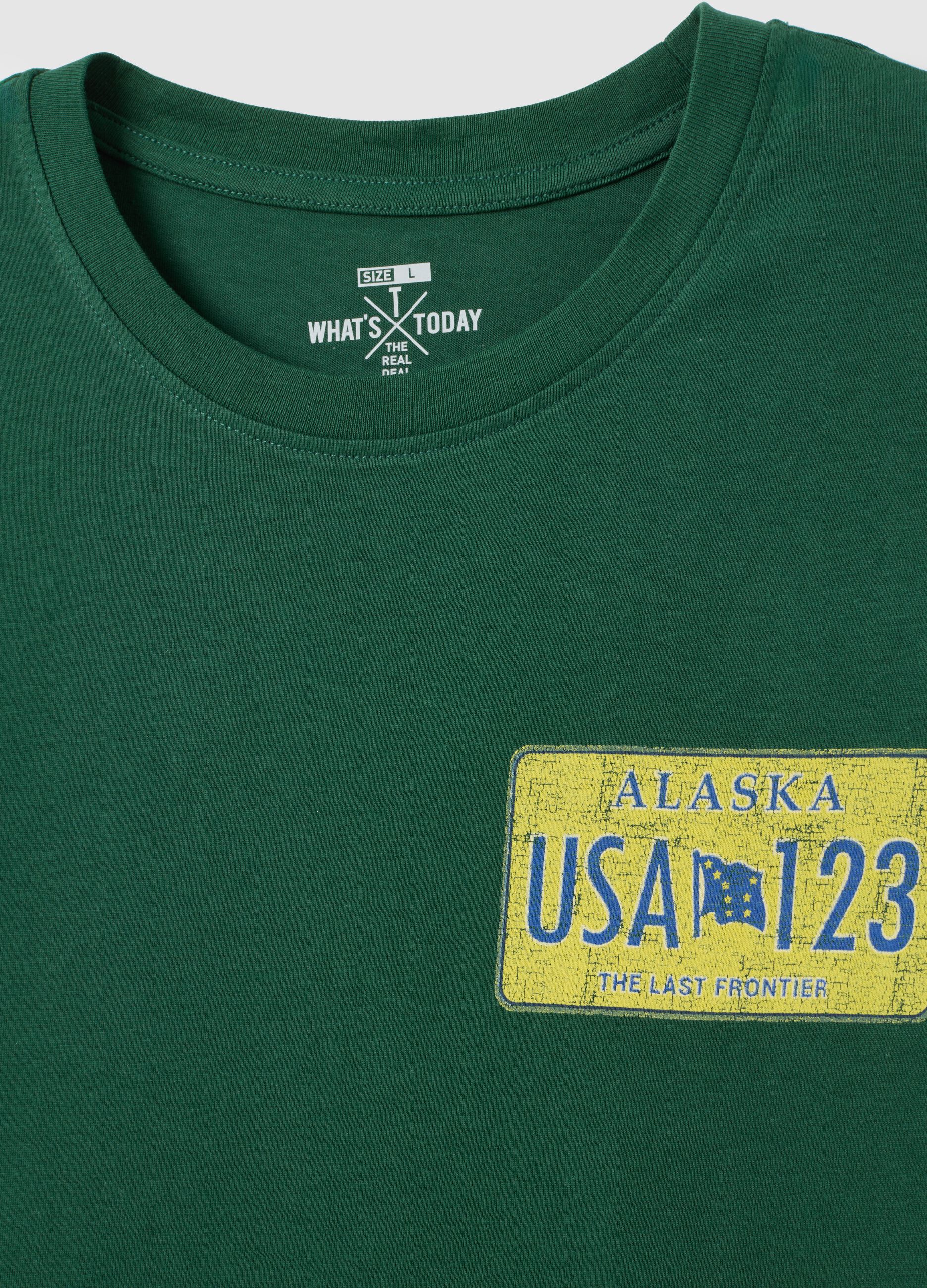 Green pure cotton T-shirt regular fit