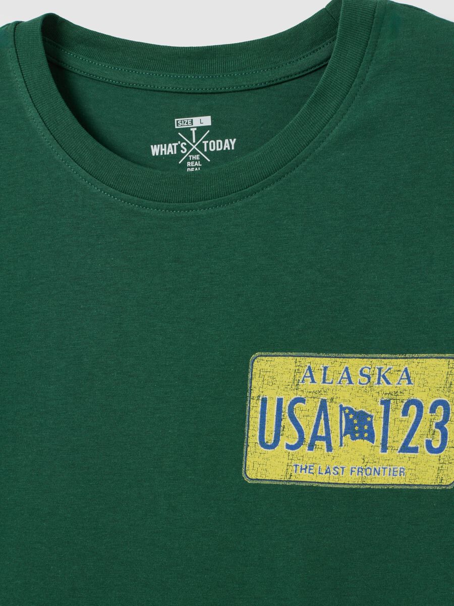 Green pure cotton T-shirt regular fit_5