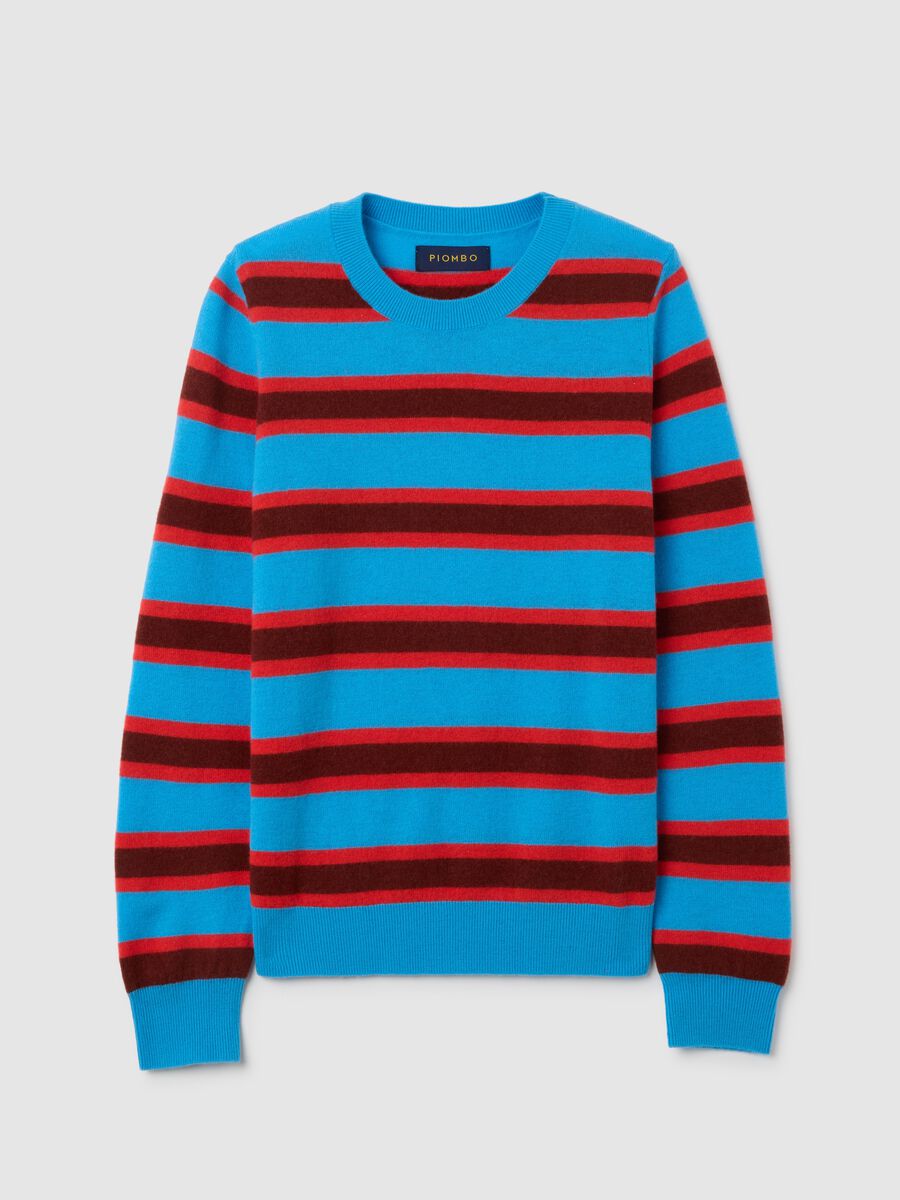 Multicolour striped jumper in pure wool_4