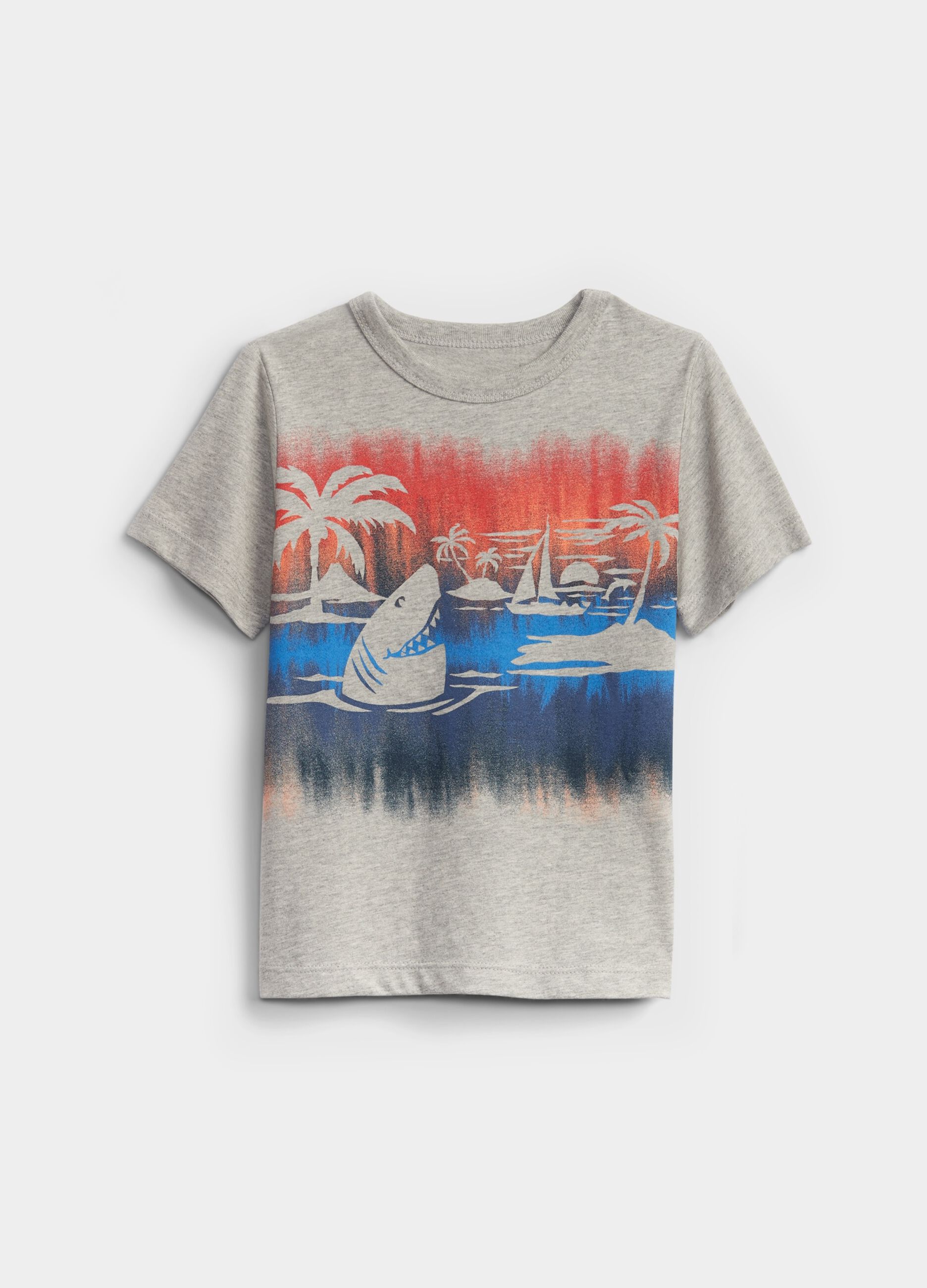 T-shirt con stampa squalo