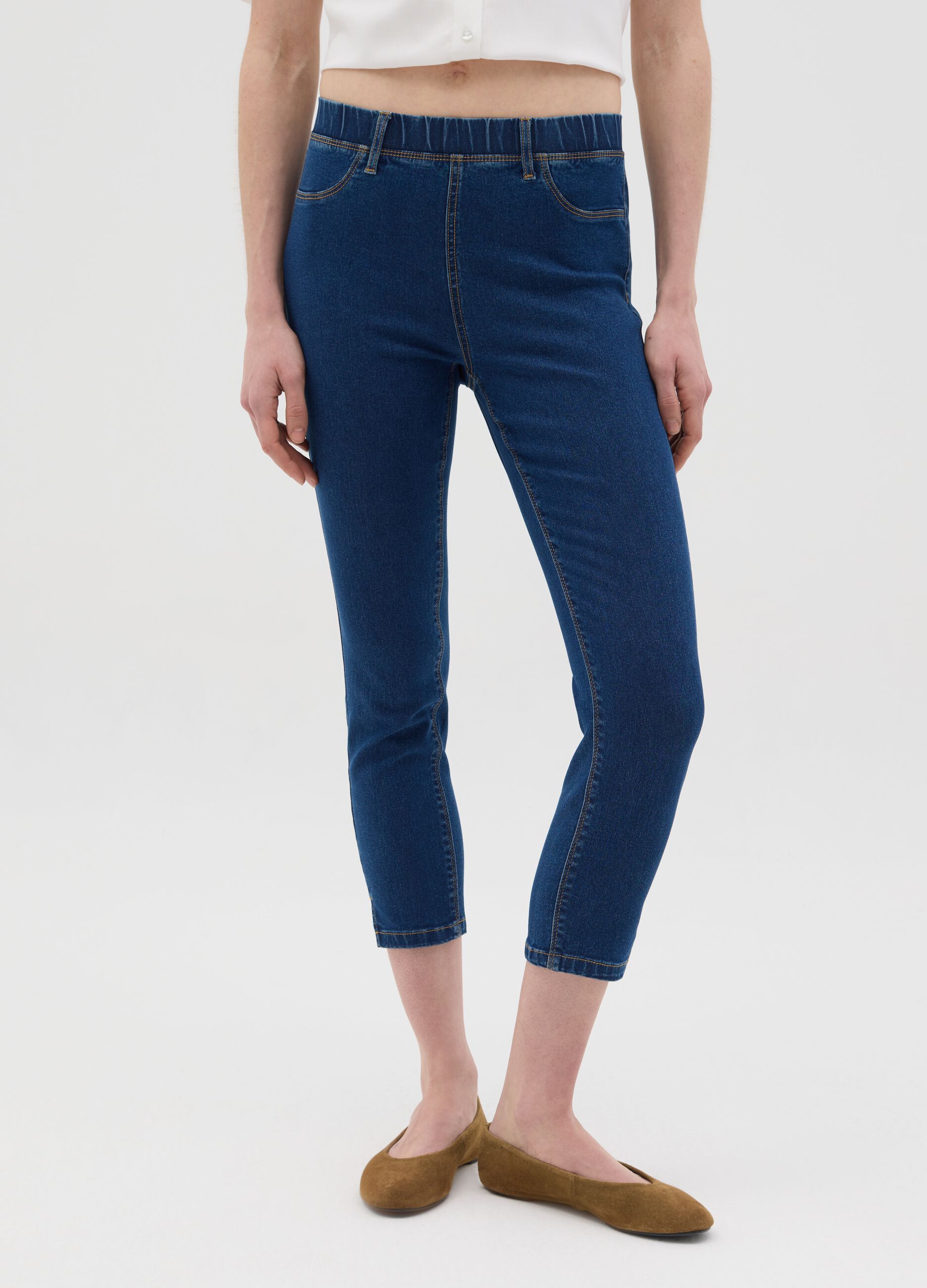 Jeans da donna in misto cotone nero skinny fit