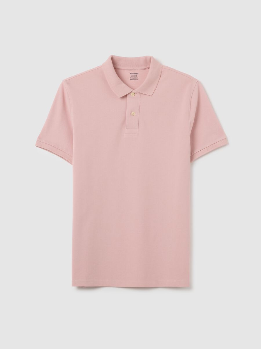 Men's pink pure cotton polo shirt regular fit_0