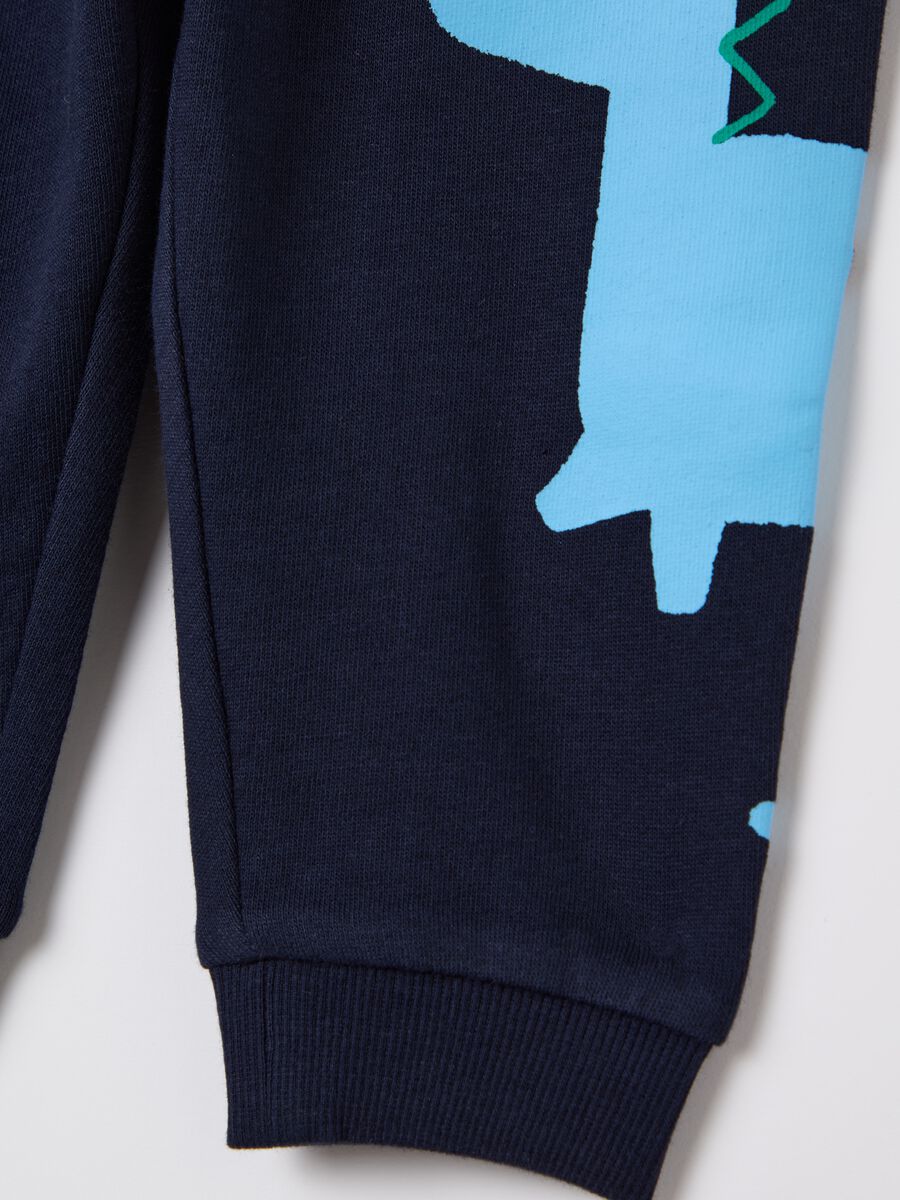 Cotton joggers with drawstring and "Hello DUDE" print_3