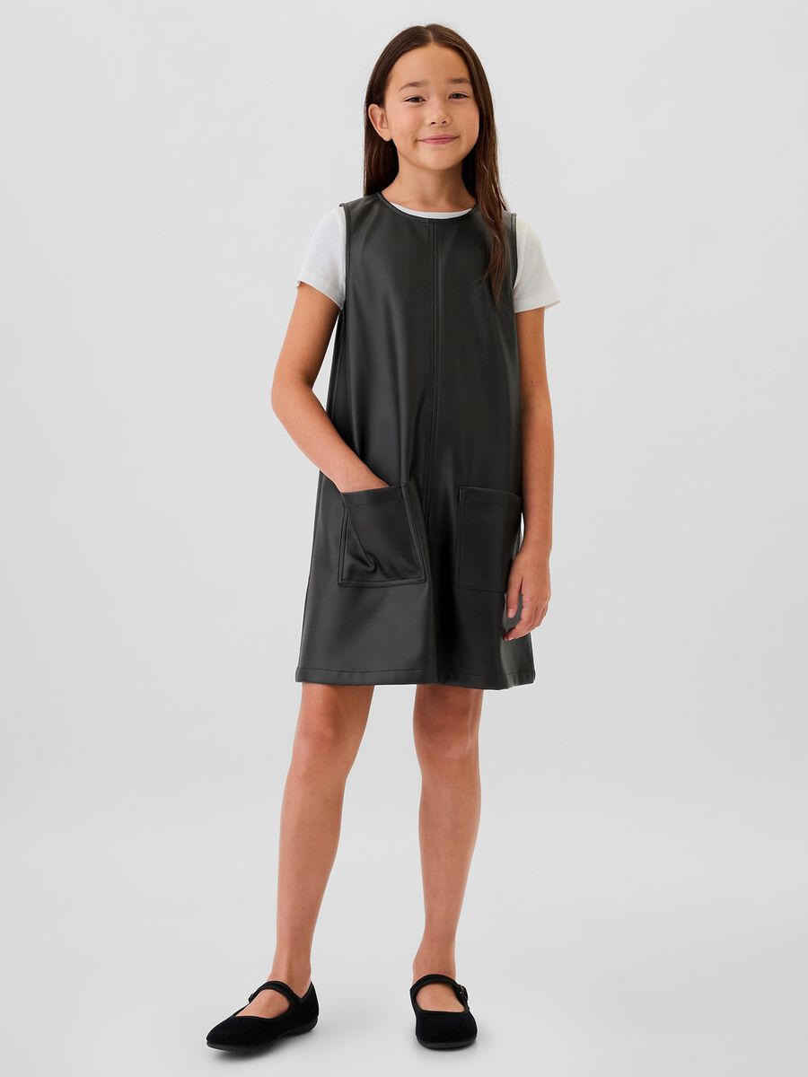 Short sleeveless shiny-effect dress_0