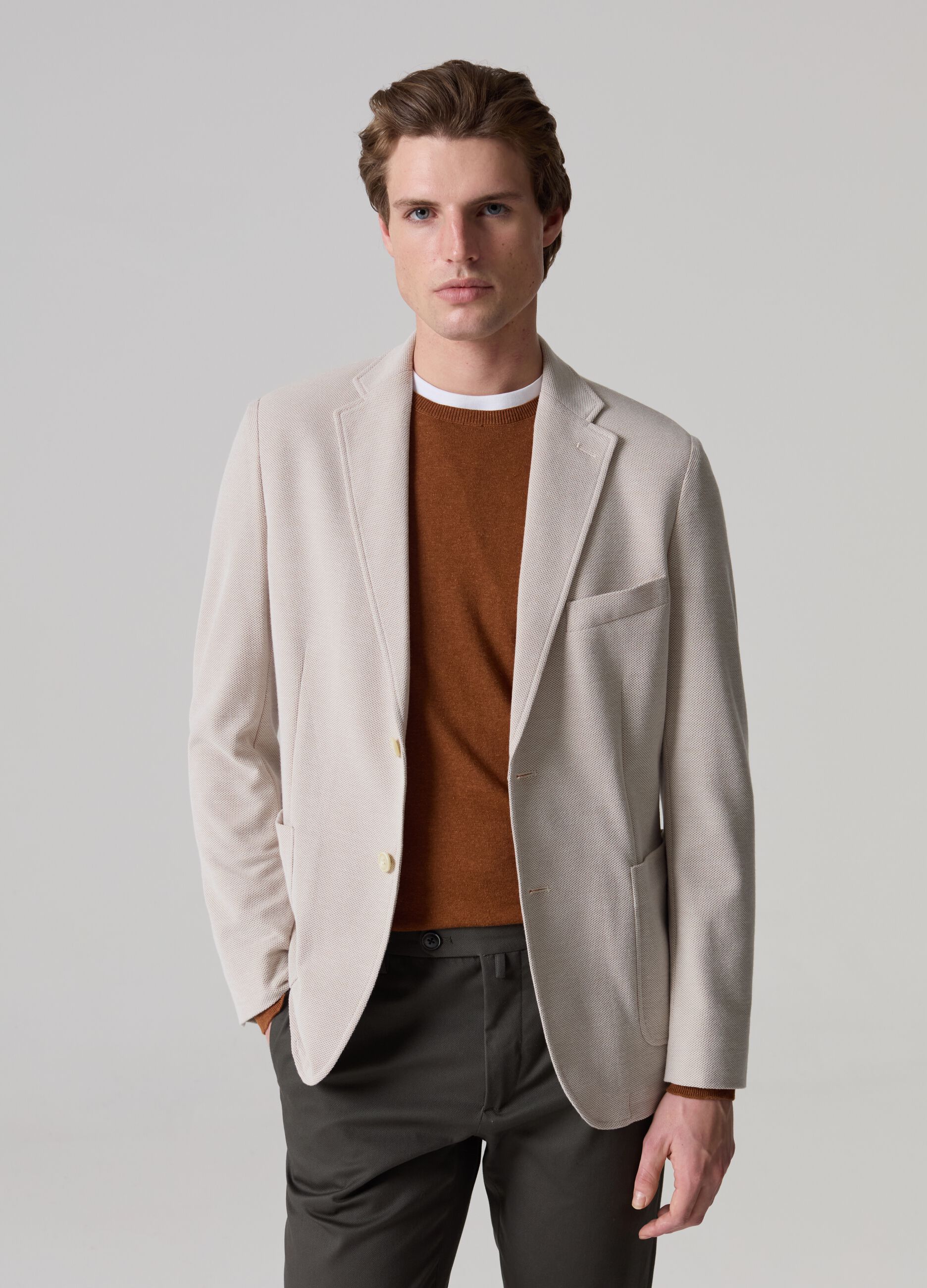 Blazer monopetto in maglia Contemporary