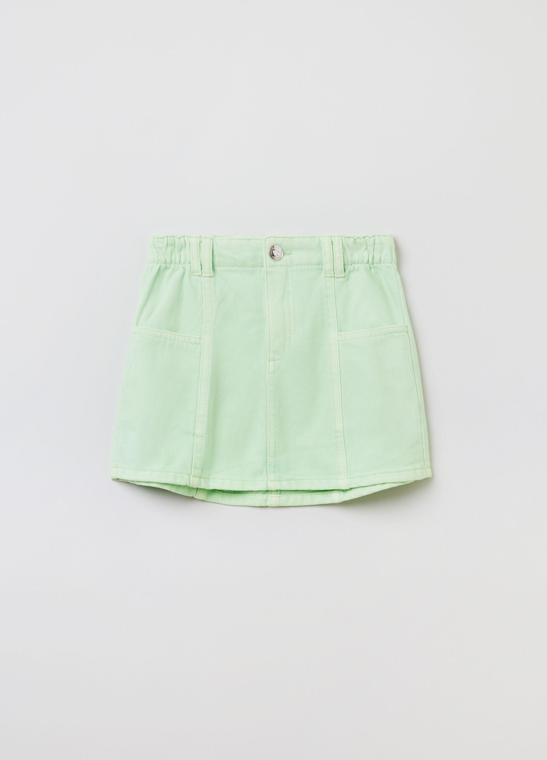 Cotton miniskirt with pockets