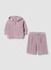 Pink organic cotton-blend hoodie and joggers set_0
