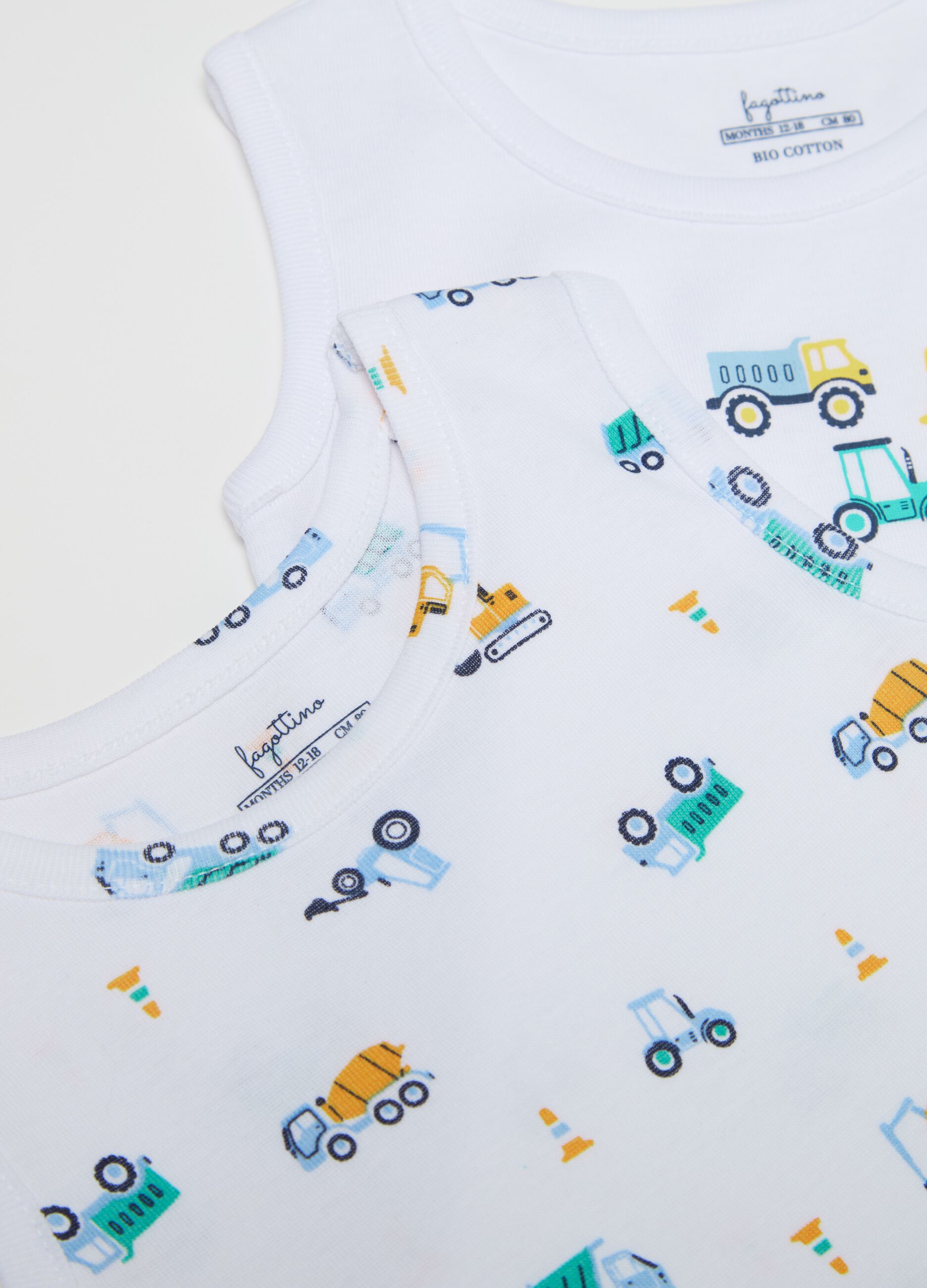 Three-pack bodysuits in organic cotton with print