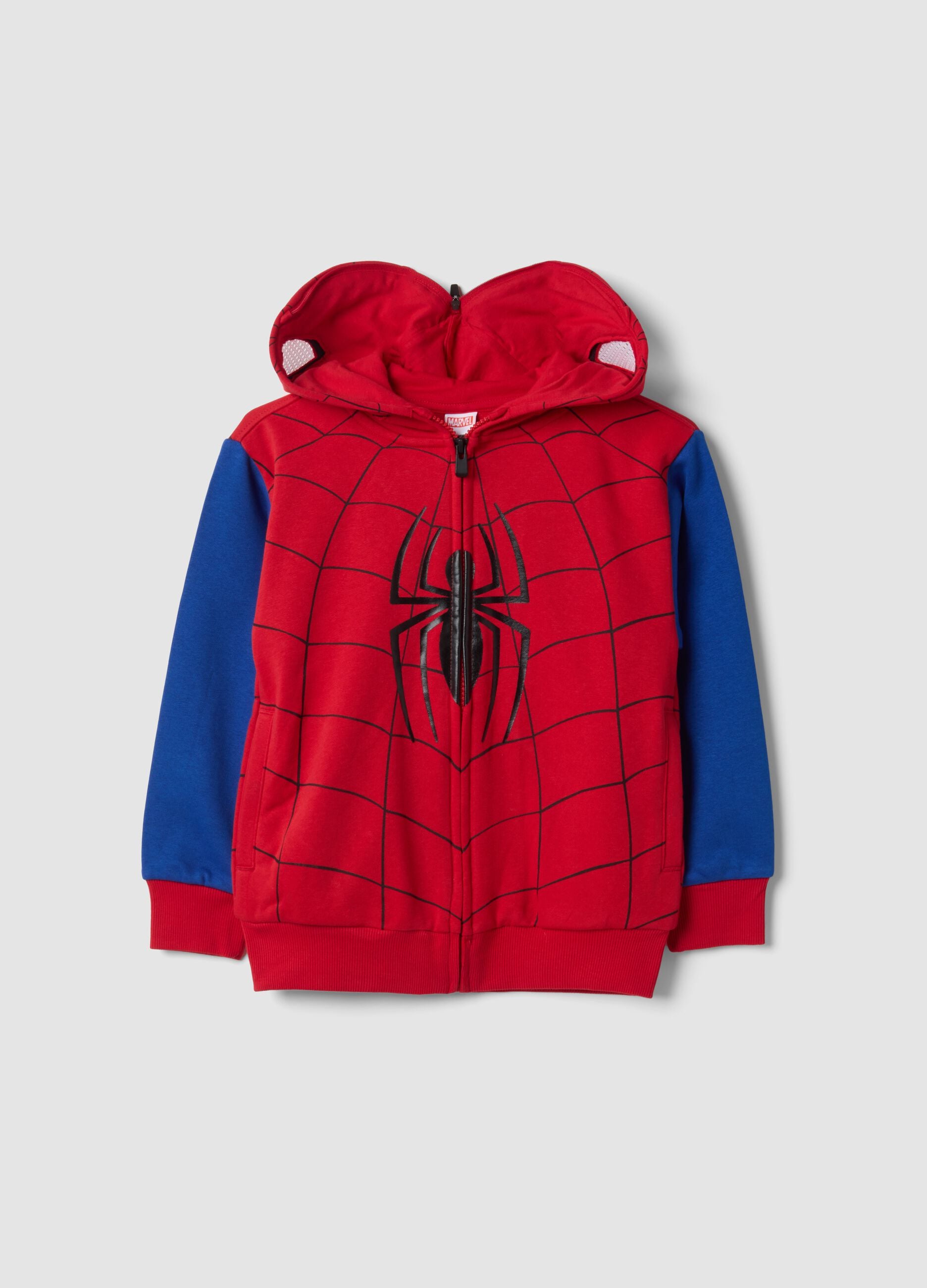 Felpa rossa con cappuccio in misto cotone a tema MARVEL Spider-Man