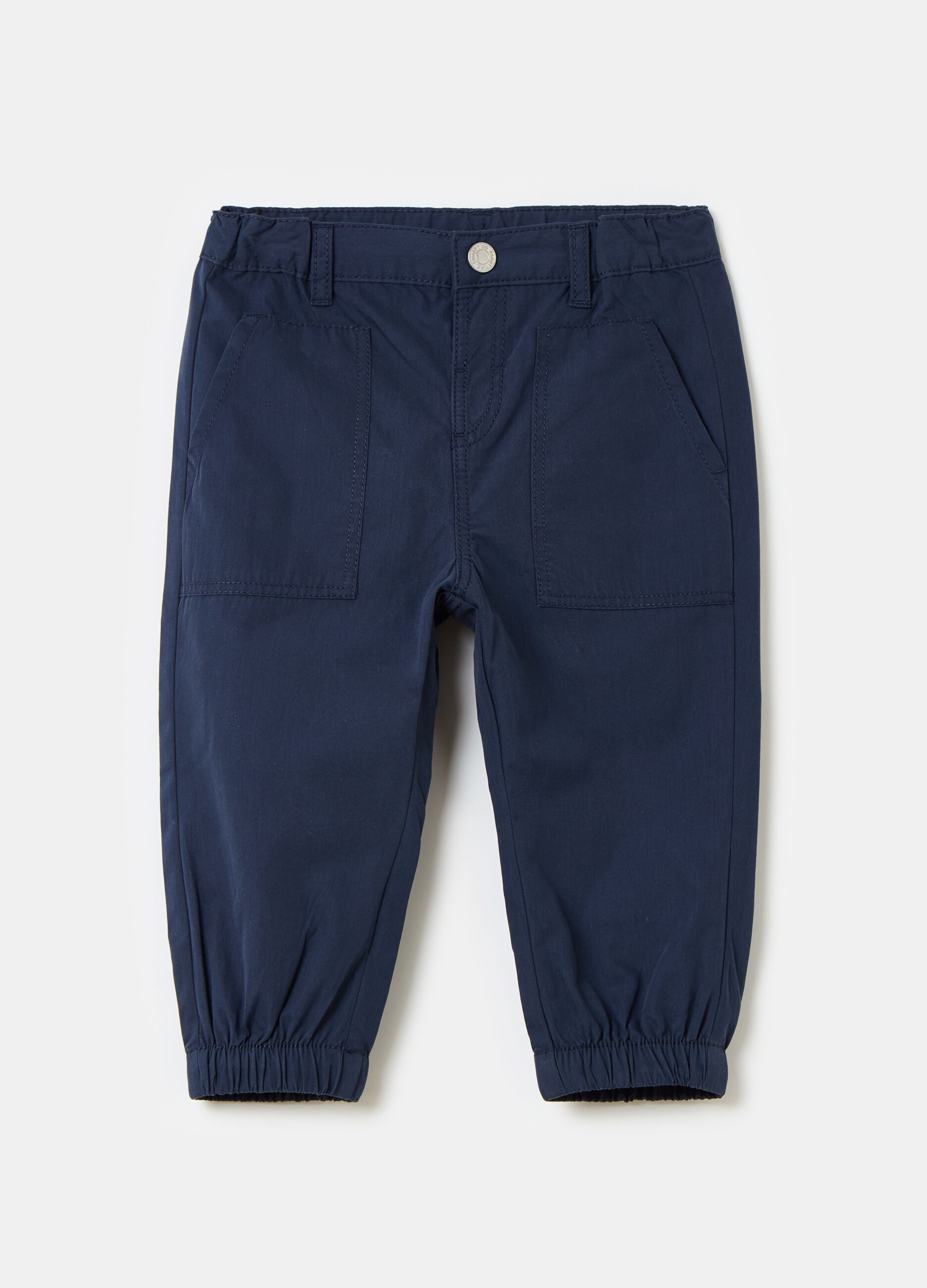 Trousers with elasticated ankles
