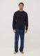 Pigiama blu navy con girocollo e pantaloni a quadri regular fit_0