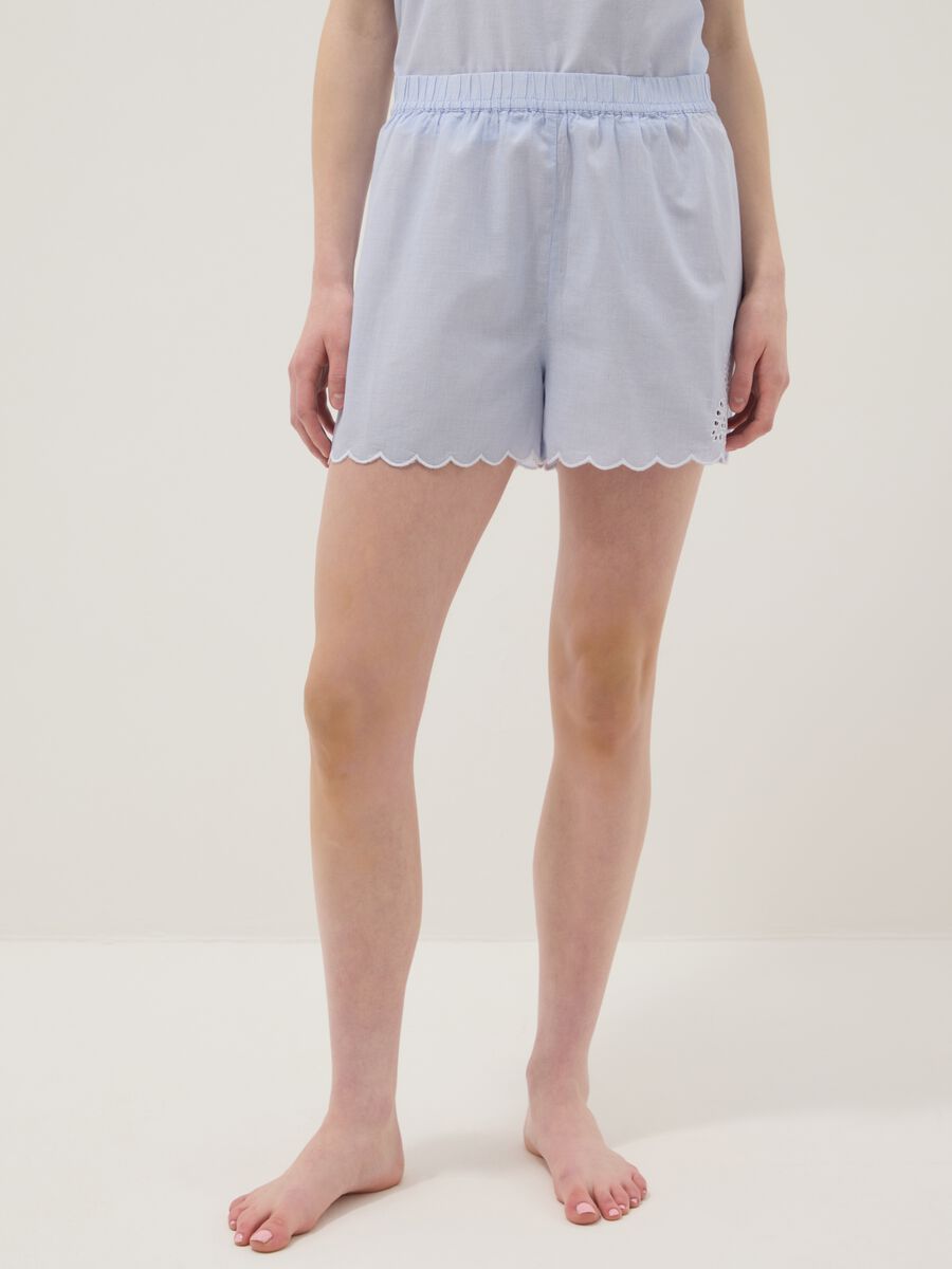 Light blue organic cotton pyjama shorts_1