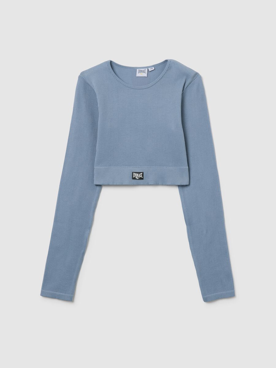 Maglietta a maniche lunghe celeste regular fit_4