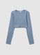 Sky blue long sleeve regular fit T-shirt_4