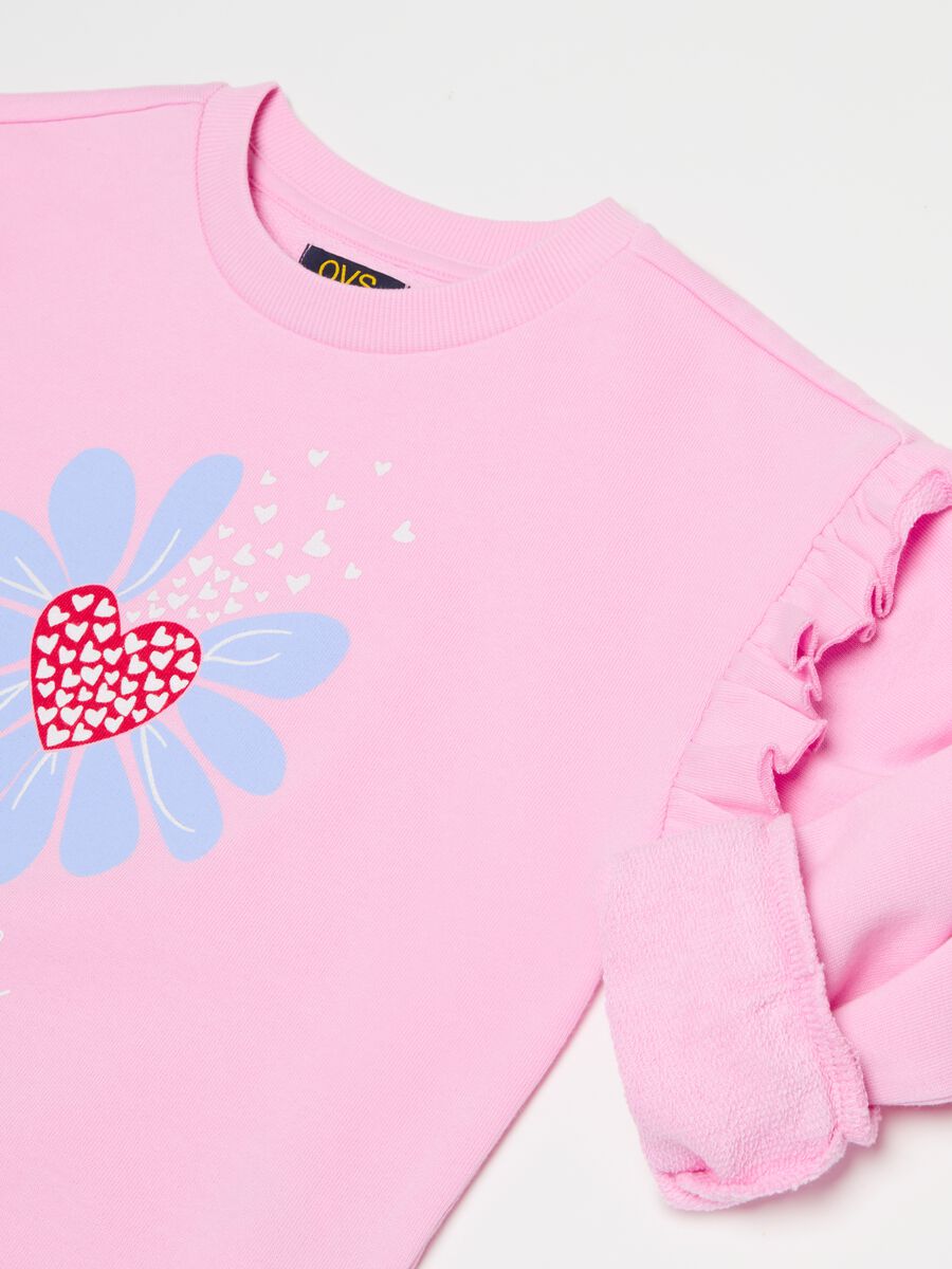 French terry sweatshirt with frill and print_2