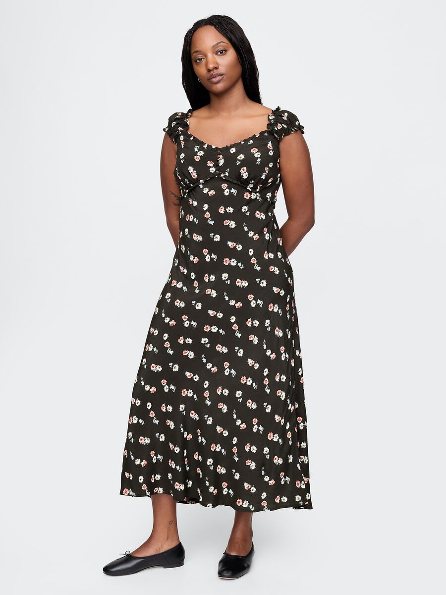 Sleeveless dress with floral pattern_3
