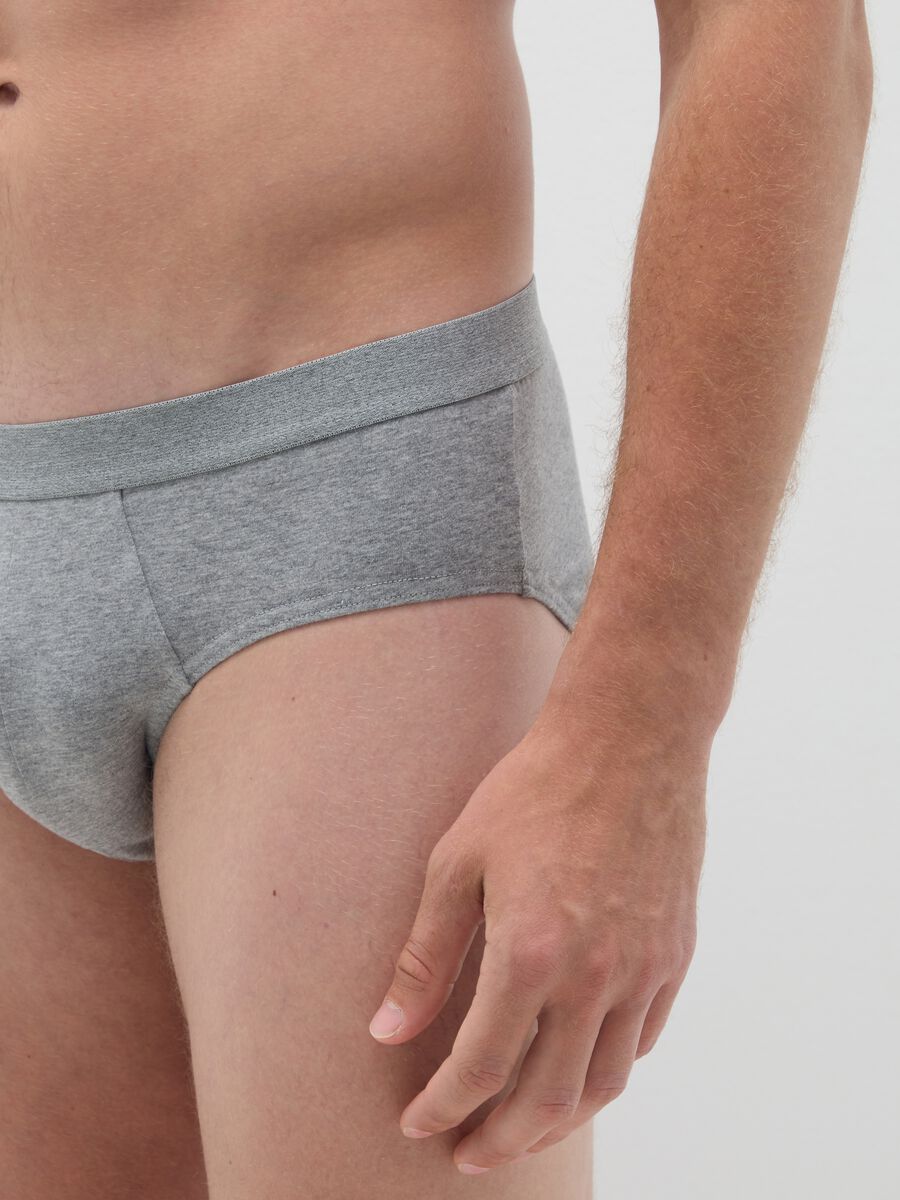 Grey Cotton Regular Fit Triple Pack Briefs Set_2