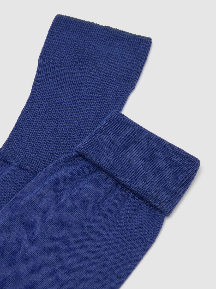 Blue cotton and cashmere knee-high socks_2